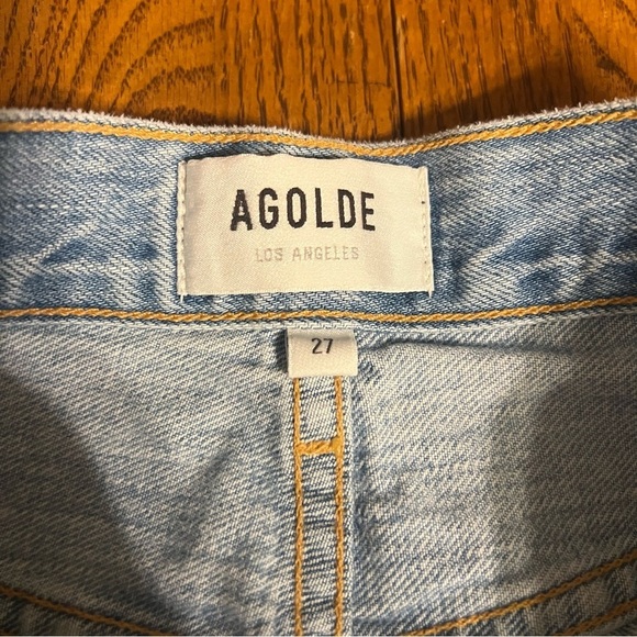 AGOLDE Jaime Button Fly Distressed Classic High Rise Straight Ankle Jeans Sz 27 - Picture 12 of 15